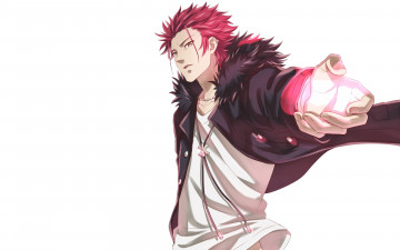 Картинка аниме k+project парень суо проект кей красный король