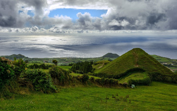 Картинка природа побережье поля вершина берег небо море