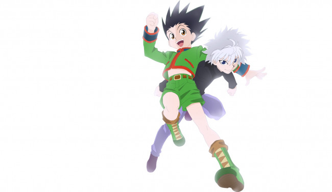 Обои картинки фото аниме, hunter x hunter, киллуа, гон
