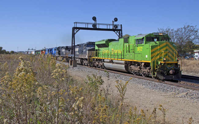 Обои картинки фото техника, поезда, состав, рельсы, локомотив