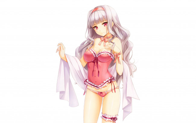 Обои картинки фото idolm@ster, аниме, девушка, взгляд, фон