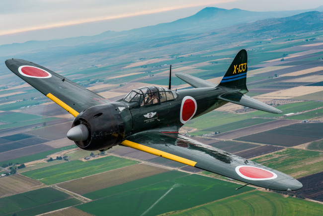 Обои картинки фото a6m3 zero, авиация, боевые самолёты, истребитель