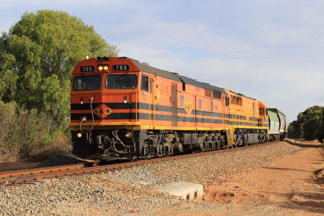 Обои картинки фото техника, поезда, локомотив, рельсы, состав