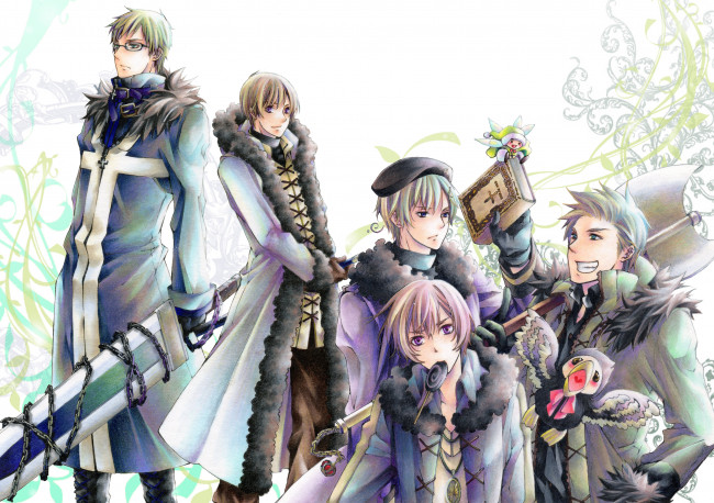 Обои картинки фото аниме, hetalia,  axis powers, арт, парни