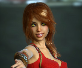 Картинка 3д+графика портрет+ portraits фон взгляд девушка