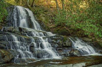 Картинка природа водопады поток камни