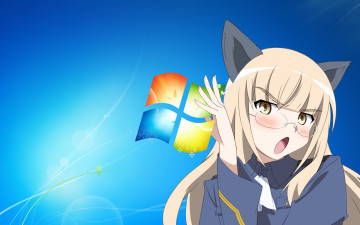 Картинка компьютеры windows+7+ vienna фон взгляд девушка