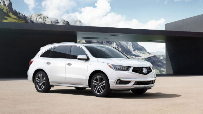 Обои картинки фото acura mdx 2017, автомобили, acura, белая, 2017, mdx