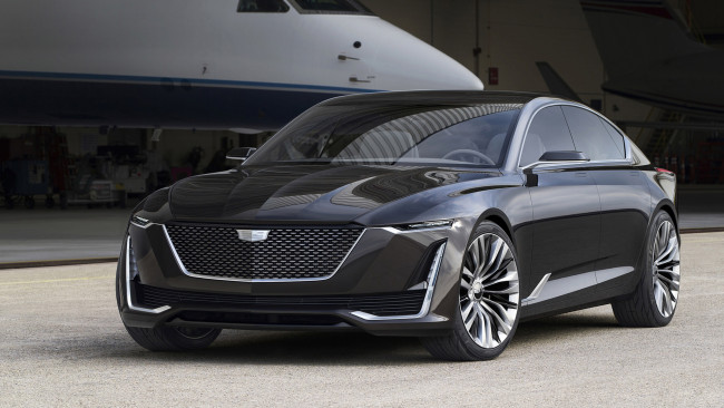 Обои картинки фото cadillac escala concept 2016, автомобили, cadillac, 2016, concept, самолёт, аэродром, escala
