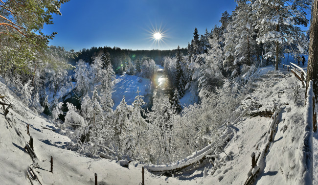 Обои картинки фото природа, зима, простор