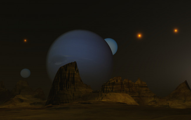 Обои картинки фото 3д графика, атмосфера, настроение , atmosphere ,  mood , поверхность, планеты, горы
