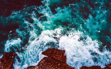 Картинка природа побережье прибой волны скалы