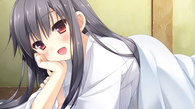 Обои картинки фото amakoi syrups, аниме, ama koi syrups, фон, девушка, взгляд