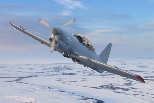 Обои картинки фото Як- 152, авиация, лёгкие одномоторные самолёты, самолёт, Як-, 152, полёт