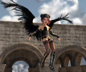 Картинка 3д+графика существа+ creatures девушка взгляд фон