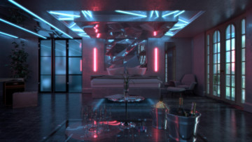 Картинка 3д+графика реализм+ realism помещение hotel atomic wick