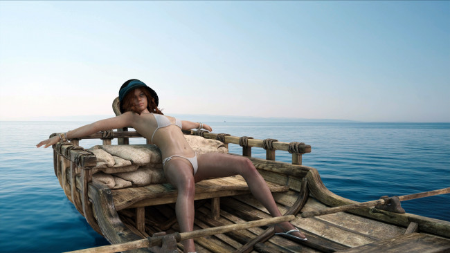 Обои картинки фото 3д графика, люди , people, девушка, взгляд, фон