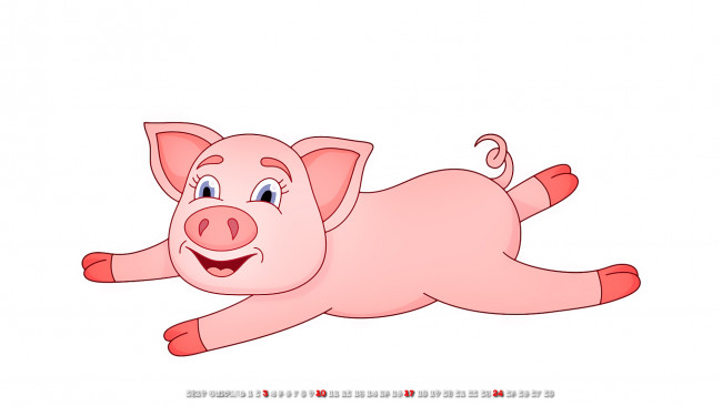 Обои картинки фото календари, рисованные,  векторная графика, поросенок, свинья