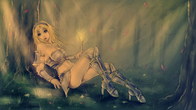 Обои картинки фото рисованное, комиксы, униформа, взгляд, фон, девушка