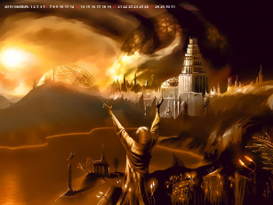 Картинка календари фэнтези 2019 строение calendar город здание человек