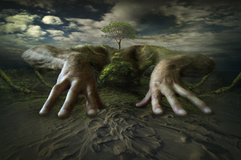 Картинка разное компьютерный+дизайн дерево пальцы руки песок