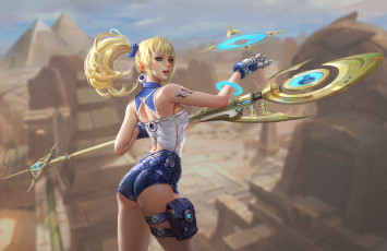 Картинка фэнтези девушки оружие посох девушка хвостики