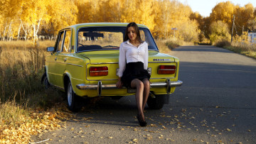 обоя автомобили, -авто с девушками, lada, 2103