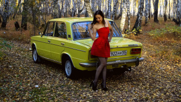 обоя автомобили, -авто с девушками, lada, 2103