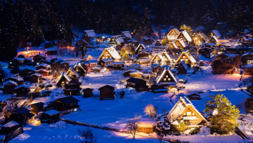 Картинка города -+пейзажи япония гокаяма