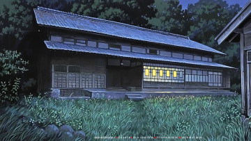 Картинка календари аниме дом вечер здание 2020 calendar деревья трава растение