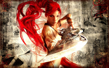обоя видео игры, heavenly sword, меч, рисунки, девушка, нарико