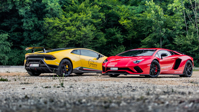 Обои картинки фото автомобили, lamborghini, aventador, s, huracan, performante