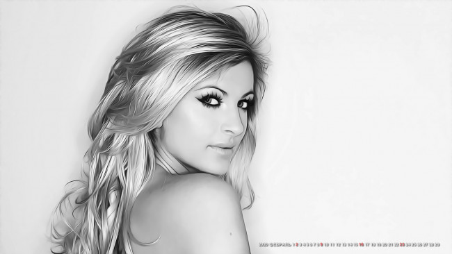 Обои картинки фото календари, компьютерный дизайн, девушка, 2020, calendar, женщина, взгляд, блондинка