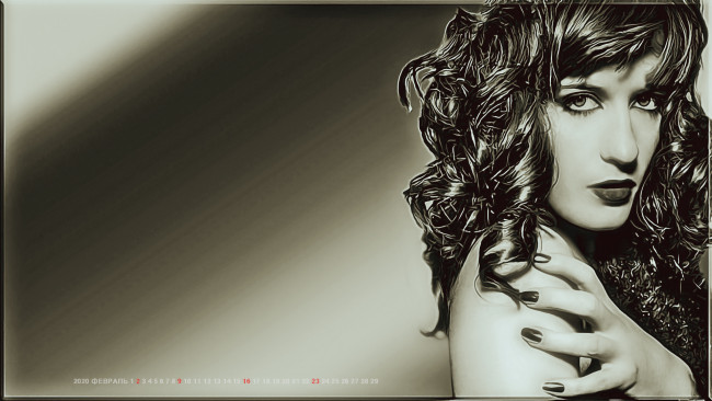 Обои картинки фото календари, компьютерный дизайн, девушка, calendar, 2020, пальцы, женщина, взгляд