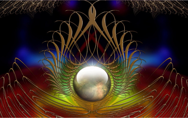 Обои картинки фото 3д графика, абстракция , abstract, вязь, шар, орнамент