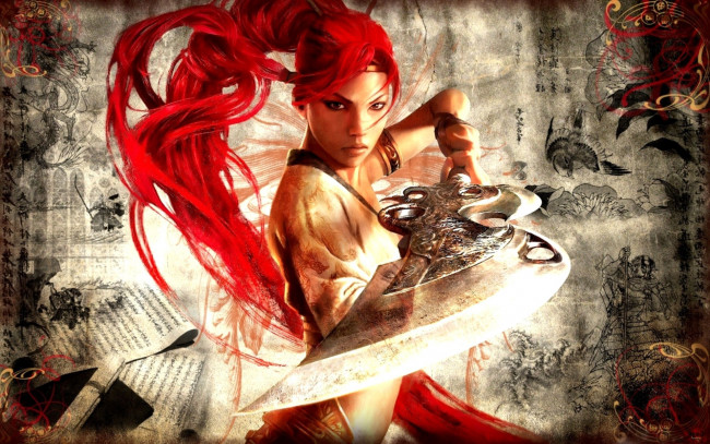 Обои картинки фото видео игры, heavenly sword, меч, рисунки, девушка, нарико