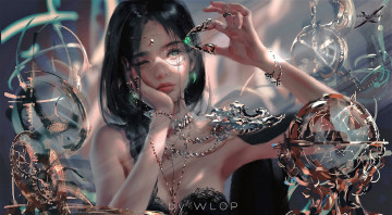 обоя фэнтези, _ghost blade ,  призрачный клинок, девушка, когти, камень, приборы