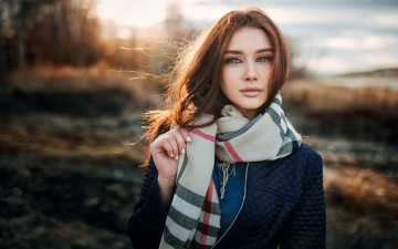 Картинка девушки -+лица +портреты шарф портрет взгляд