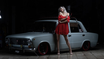 обоя автомобили, -авто с девушками, ваз, 2101, красивая, девушка
