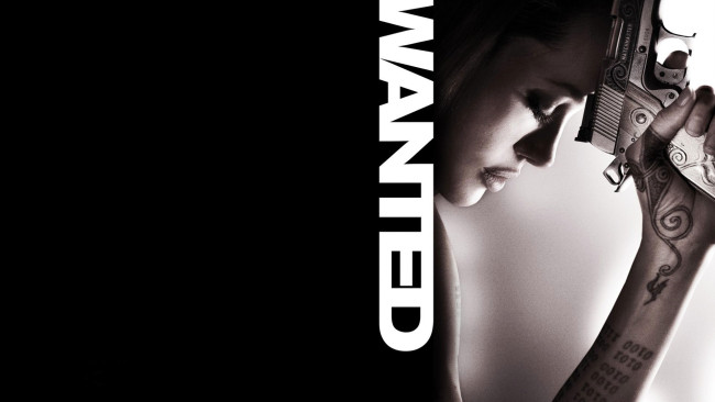 Обои картинки фото кино фильмы, wanted, девушка, лицо, тату, пистолет