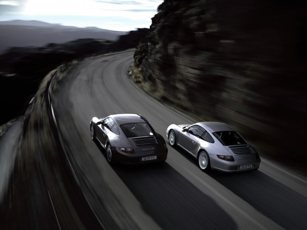 Обои картинки фото porsche, type, 997, 911, carrera, 2005, автомобили