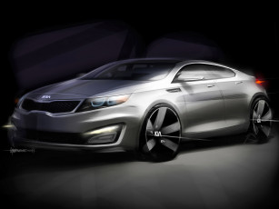 Картинка kia magentis sketch 2011 автомобили рисованные