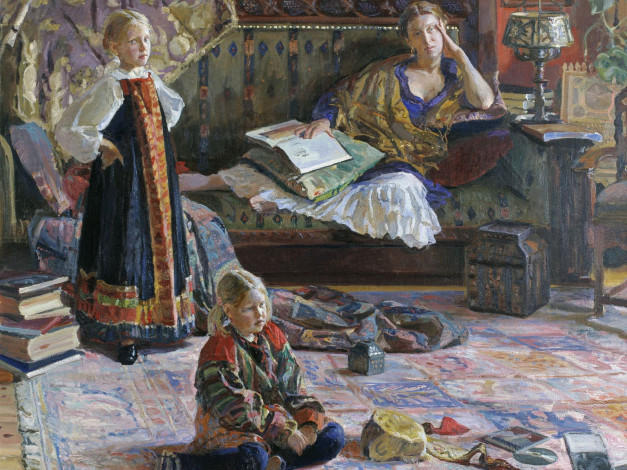 Обои картинки фото иван, глазунов, семья, художника, рисованные