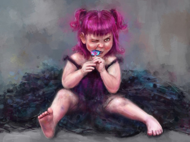 Обои картинки фото рисованные, дети