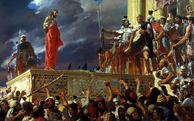 Обои картинки фото иван, глазунов, «распни, его», рисованные