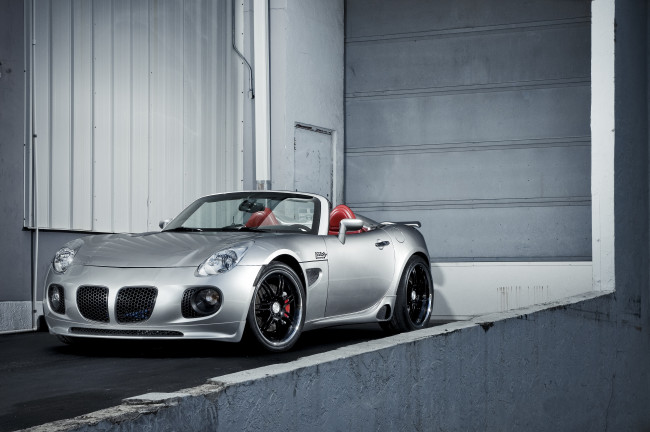 Обои картинки фото автомобили, pontiac, solstice, 360, three, sixty, forged, silvery