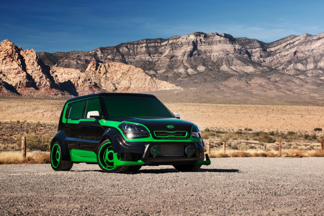 Обои картинки фото 2012, kia, soul, green, lantern, автомобили