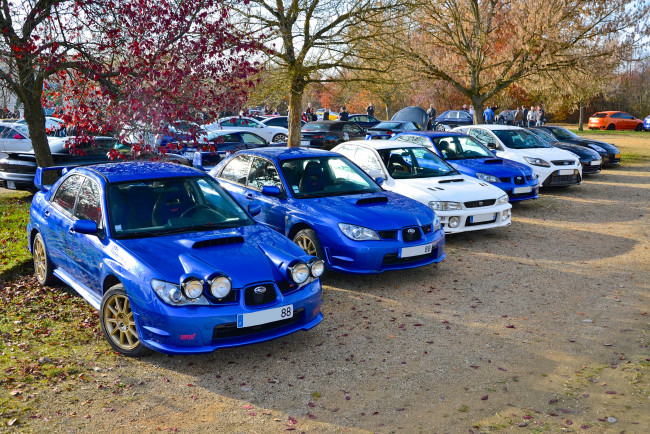 Обои картинки фото автомобили, разные, вместе, subaru, impreza