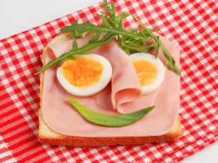 Картинка еда бутерброды +гамбургеры +канапе салфетка руккола яйца ветчина бутерброд сэндвич