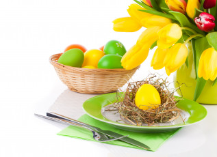 Картинка праздничные пасха тюльпаны яйца